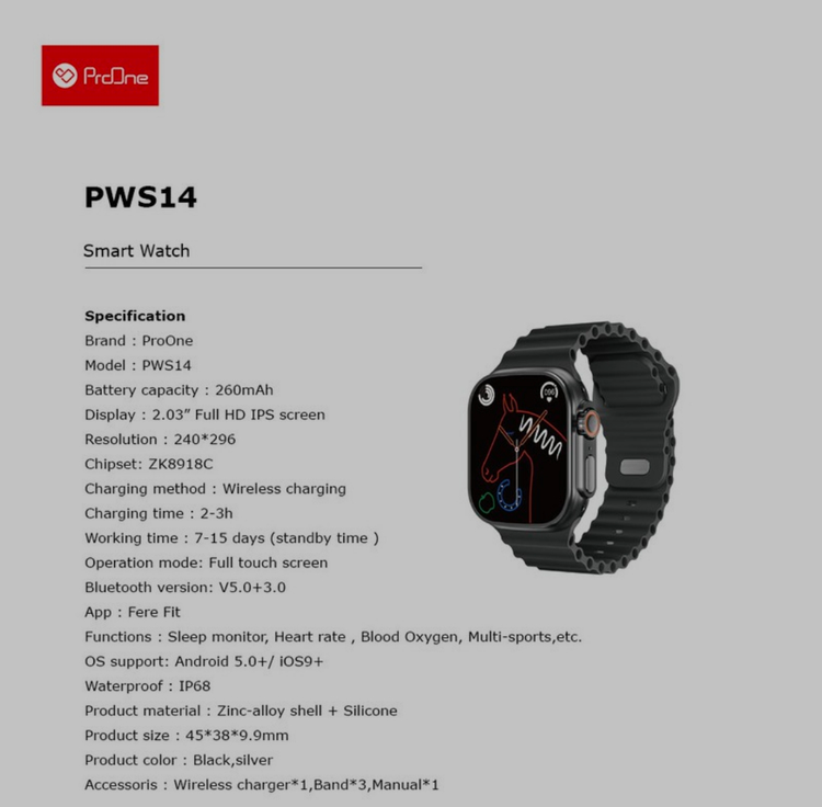 ساعت هوشمند پرووان مدل PWS14