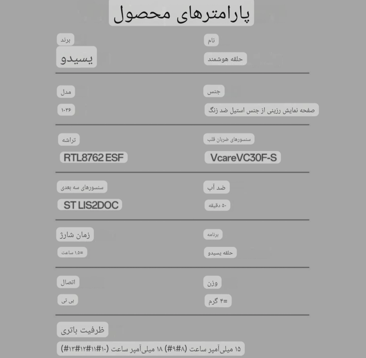حلقه هوشمند یسیدو مدل IO36 سایز 10 میلی متر