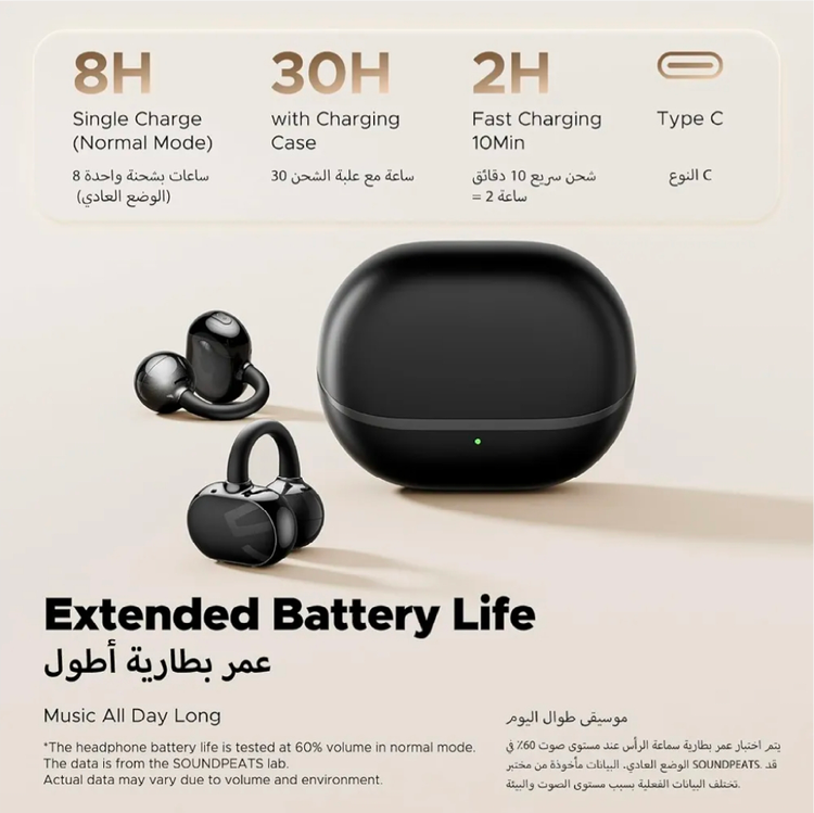 هدفون کلیپسی تو گوشی Sound Peats Pop.نسخه بلوتوث 5.4. قابلیت حذف نویز